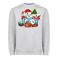 Heather Grey joy christmas with snowman bbs Heavyweight Sweatshirt - BundleAndBundleShop
