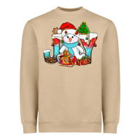 Mushroom joy christmas with snowman bbs Heavyweight Sweatshirt - BundleAndBundleShop