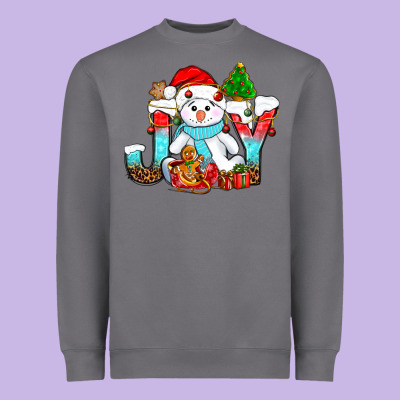 Joy Christmas With Snowman Bbs Heavyweight Sweatshirt Designed By Bundleandbundleshop