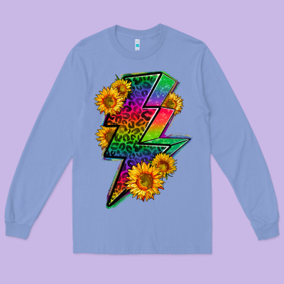 Lgbtq+ Lightnin' Bolt With Sunflower Long Sleeve Tee Designed By Bundleandbundleshop