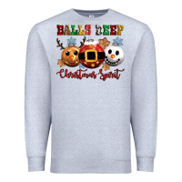 Heather Grey balls deep christmas spirit Premium Sweatshirt - CowGirlArtShop