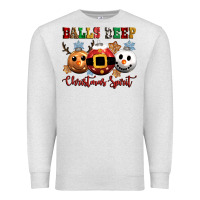Oatmeal Heather balls deep christmas spirit Premium Sweatshirt - CowGirlArtShop