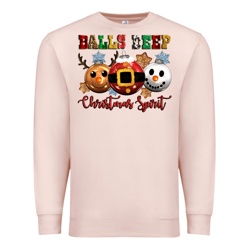 Balls Deep Christmas Spirit Premium Sweatshirt by CowGirlArtShop | Teevron