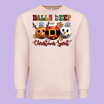 Balls Deep Christmas Spirit Premium Sweatshirt Designed By Cowgirlartshop