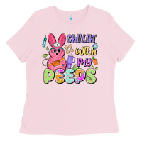 Bubblegum Pink chillin' with my peeps Ladies Tee - Artiststas