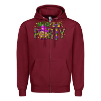 Burgundy Mardi Gras party Zipper Hoodie - NancyCooperArtShop