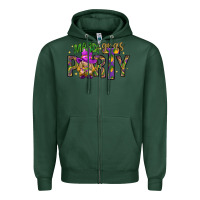 Sports Green Mardi Gras party Zipper Hoodie - NancyCooperArtShop
