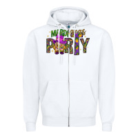 White Mardi Gras party Zipper Hoodie - NancyCooperArtShop