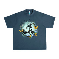 Midnight Navy just breathe Urban Heavy Tee - MaliasSmallBusiness