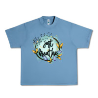 Pebble Blue just breathe Urban Heavy Tee - MaliasSmallBusiness