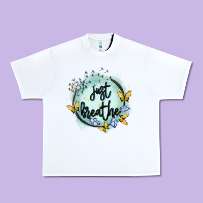 Just Breathe Urban Heavy Tee Designed By Maliassmallbusiness