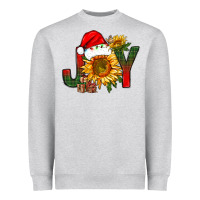 Heather Grey joy christmas with sunflower bbs Heavyweight Sweatshirt - BundleAndBundleShop