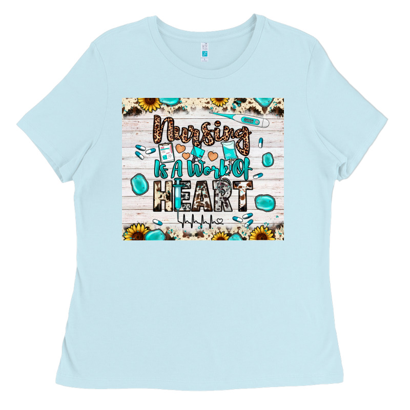Nursing Is A Work Of Heart Ladies Tee by JahusDesignShop | Teevron