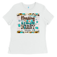 White nursing is a work of heart Ladies Tee - JahusDesignShop