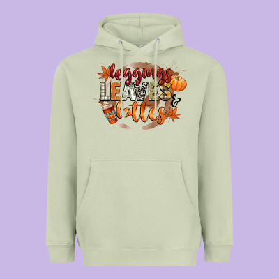 Leaves And Lattes Heavyweight Hoodie Designed By Cowgirlartshop