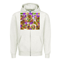 Oatmeal Heather Mardi Gras with king cake Zipper Hoodie - NancyCooperArtShop