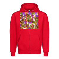 Red Mardi Gras with king cake Zipper Hoodie - NancyCooperArtShop