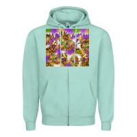 Seafoam Mardi Gras with king cake Zipper Hoodie - NancyCooperArtShop