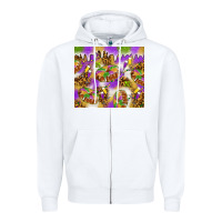 White Mardi Gras with king cake Zipper Hoodie - NancyCooperArtShop