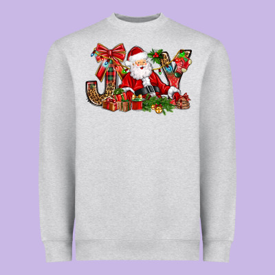 Joy Christmas With Santa Bbs Heavyweight Sweatshirt Designed By Bundleandbundleshop