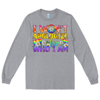 Heather Grey LGBTQ I Won't Apologize For Who I Am Long Sleeve Tee - BundleAndBundleShop