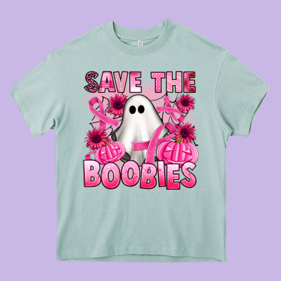Save The Boobies Heavy Core Tee Designed By Artiststas