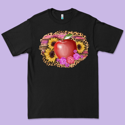 Apple Sunflower Back To School Background Premium Tee Designed By Adodesignshop