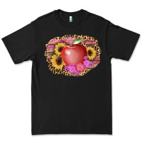 Black apple sunflower back to school background Premium Tee - AdoDesignShop
