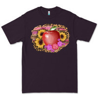 Plum apple sunflower back to school background Premium Tee - AdoDesignShop