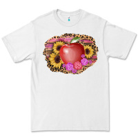White apple sunflower back to school background Premium Tee - AdoDesignShop