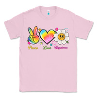 Bubblegum Pink peace love happiness Classic Tee - NancyCooperArtShop