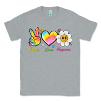 Heather Grey peace love happiness Classic Tee - NancyCooperArtShop