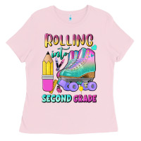 Bubblegum Pink rolling into second grade Ladies Tee - BundleAndBundleShop