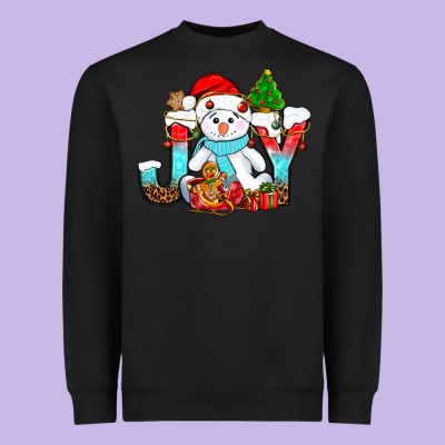 Joy Christmas With Snowman Bbs Heavyweight Sweatshirt Designed By Bundleandbundleshop