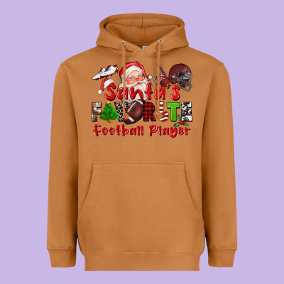 Santas Favorite  Football Player Heavyweight Hoodie Designed By Cowgirlartshop
