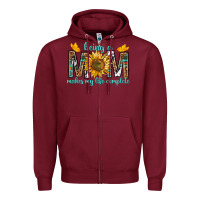 Burgundy Being a Mom Makes My Life Complete Zipper Hoodie - texasbilliewilder
