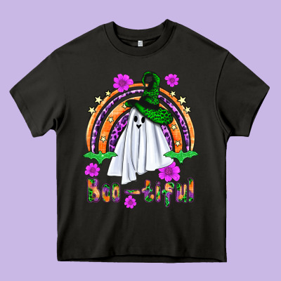 Boo Tiful Ghost Heavy Core Tee Designed By Bundleandbundleshop