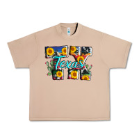 Texas Tx Serape Sunflower Cowhide Urban Heavy Tee | Teevron