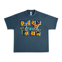 Midnight Navy texas tx serape sunflower cowhide Urban Heavy Tee - AdoDesignShop