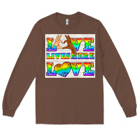 Chestnut Western LGBTQ+ Love Lives Here Tumbler Long Sleeve Tee - BundleAndBundleShop