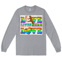Heather Grey Western LGBTQ+ Love Lives Here Tumbler Long Sleeve Tee - BundleAndBundleShop