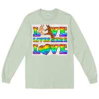 Matcha Western LGBTQ+ Love Lives Here Tumbler Long Sleeve Tee - BundleAndBundleShop