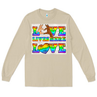 Mushroom Western LGBTQ+ Love Lives Here Tumbler Long Sleeve Tee - BundleAndBundleShop