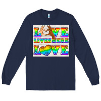 Navy Western LGBTQ+ Love Lives Here Tumbler Long Sleeve Tee - BundleAndBundleShop
