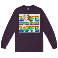Plum Western LGBTQ+ Love Lives Here Tumbler Long Sleeve Tee - BundleAndBundleShop