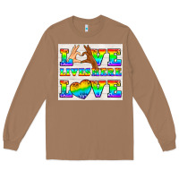 Toasted Coconut Western LGBTQ+ Love Lives Here Tumbler Long Sleeve Tee - BundleAndBundleShop