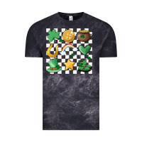 Cloud Black checker board lucky charms Vintage Tee - MaliasSmallBusiness
