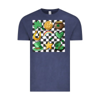 Vintage Denim checker board lucky charms Vintage Tee - MaliasSmallBusiness