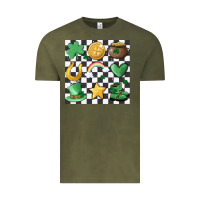 Vintage Olive checker board lucky charms Vintage Tee - MaliasSmallBusiness