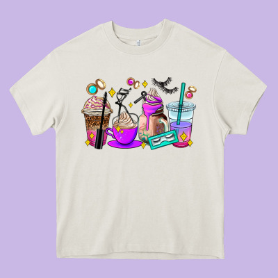 Lash Hustler Coffee Cups Heavy Core Tee Designed By Adodesignshop